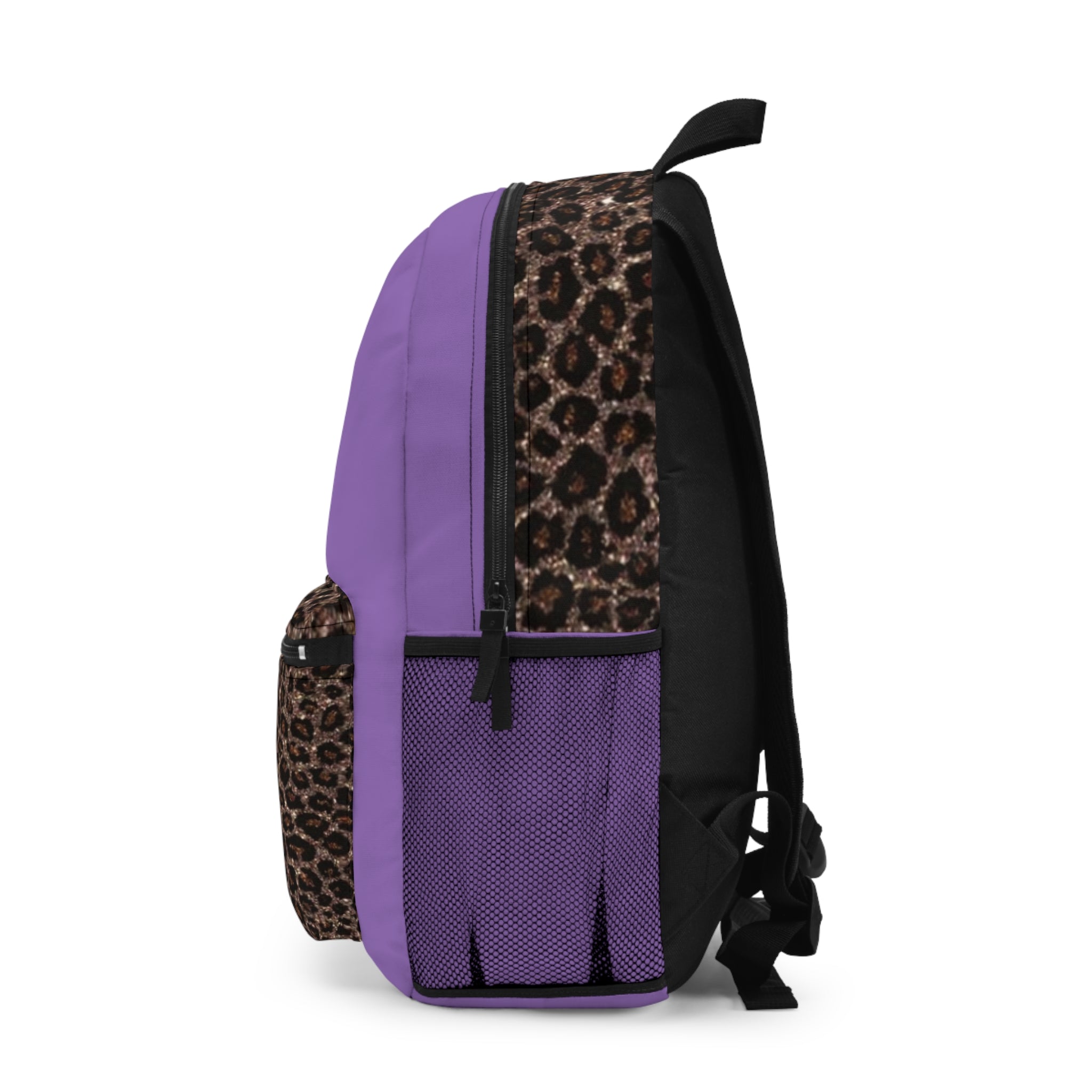Stylish Purple Leopard Print Backpack, Trendy School Bag, Fashionable Travel Backpack, Unique Gift Idea, Everyday Carryall