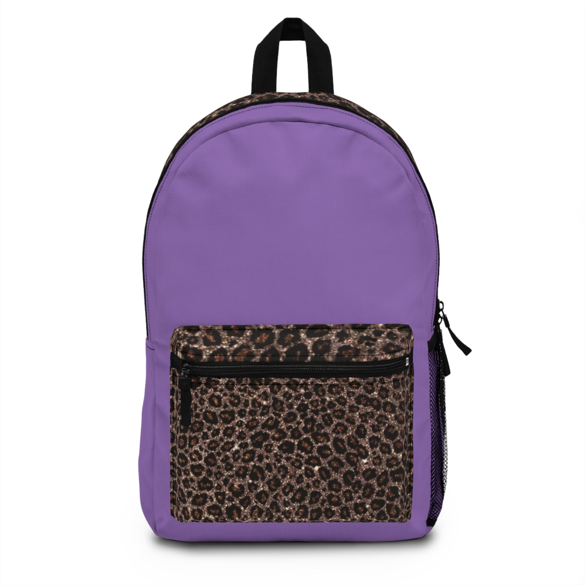 Stylish Purple Leopard Print Backpack, Trendy School Bag, Fashionable Travel Backpack, Unique Gift Idea, Everyday Carryall