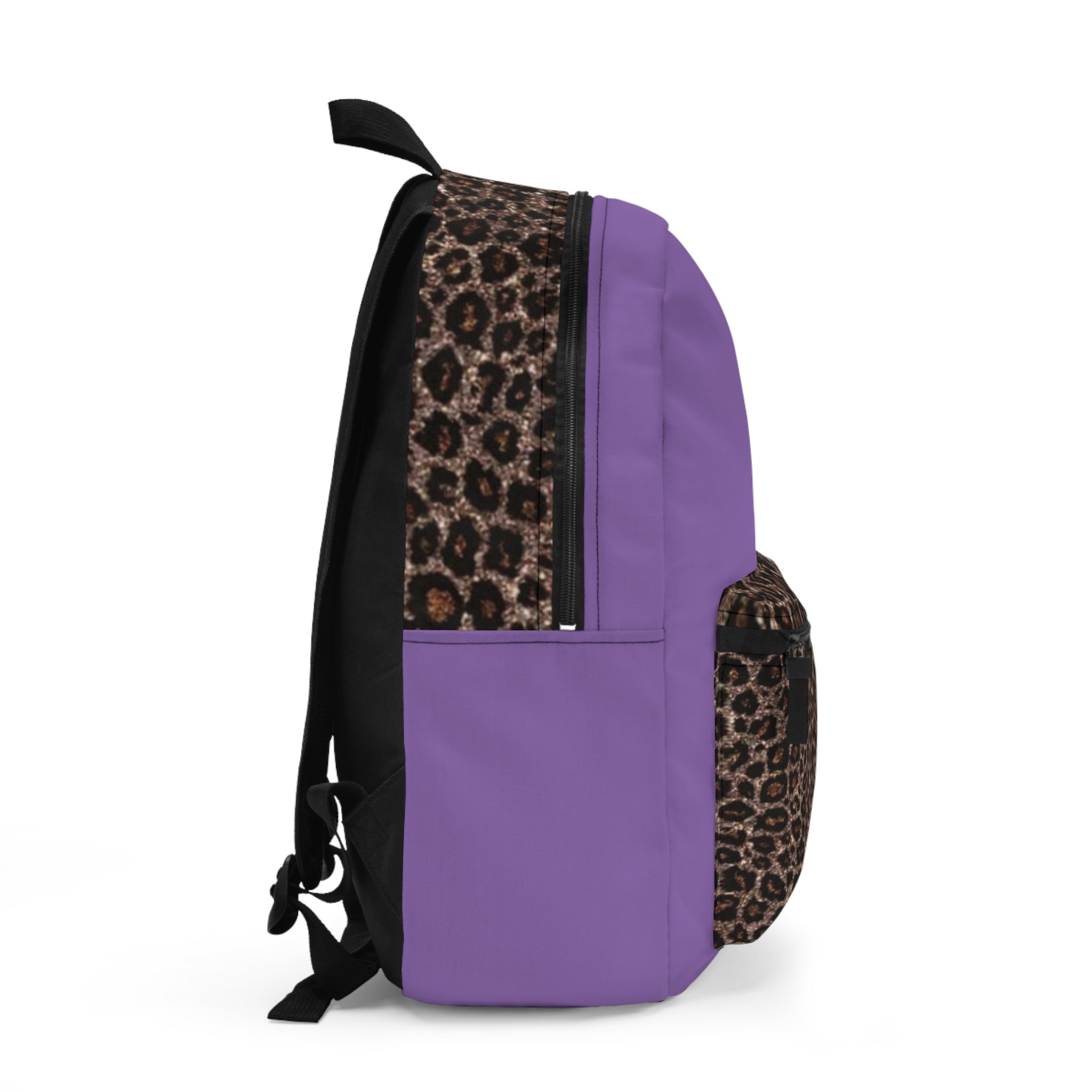 Stylish Purple Leopard Print Backpack, Trendy School Bag, Fashionable Travel Backpack, Unique Gift Idea, Everyday Carryall